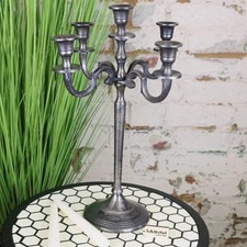 Veeha Candelabra Centerpiece 5 Candle Holder 40cm Gunmetal Silver Restaurant