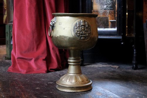Vintage embossed brass - embossed,