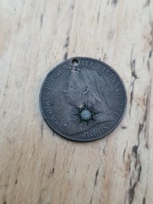1897 Queen Victoria Farthing Love Token Pendant. Good Condition.