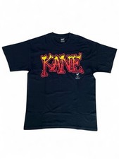 Vintage WWF Kane Mens T-Shirt Black 2X-Large 2001 Flame Graphic Print
