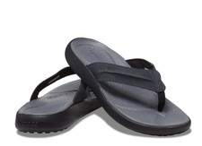 Crocs Men's Yukon Vista II LiteRide Flip Flop Sandal Black Grey Size 10 NEW