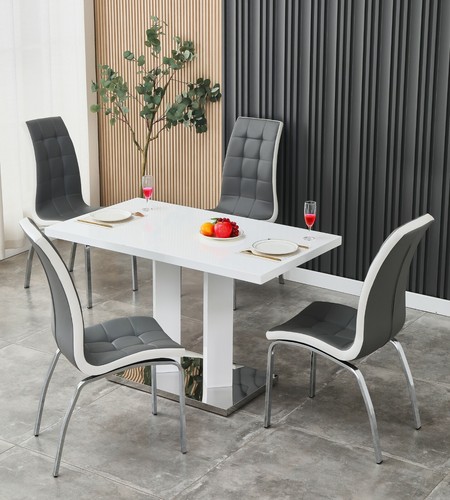 Dining table set white high - dining,
