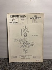 STROMBERG CARBURETTOR SERVICE BULLETIN ALFA ROMEO 1750 BERLINA VELOCE SPIDER GT