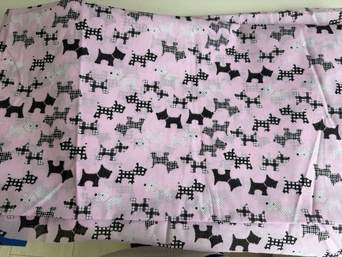 Pink scottie dog - poly, cotton