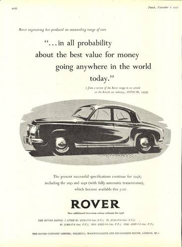 Original 1957 advert rover - 1957,
