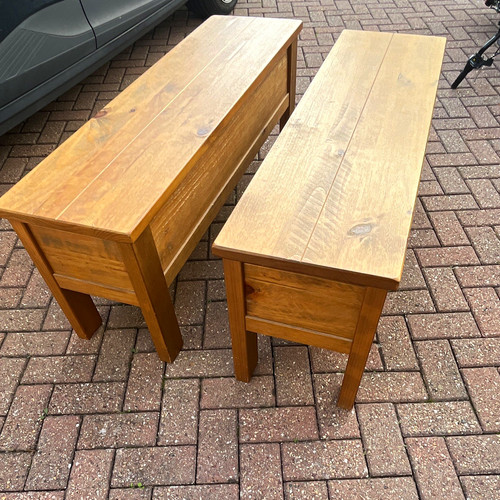 Wooden storage benches set - wooden,