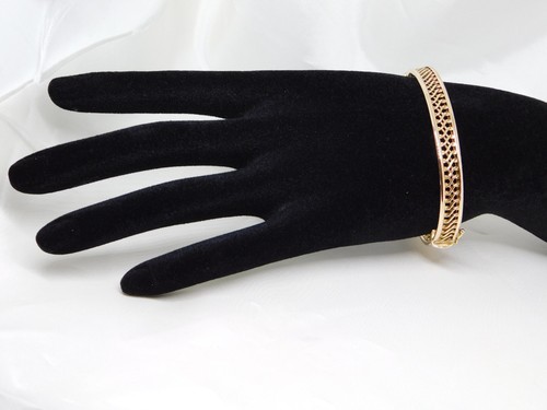 9ct gold open lattice pattern - gold,