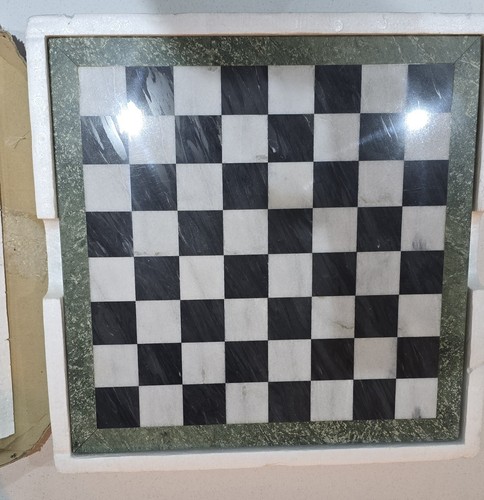 Green marble chess - chess, set,