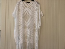 Beach Cover - Cream - M&S Collection - Fringed - size Medium - New Unworn