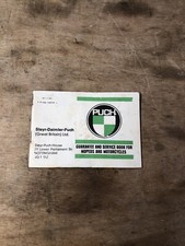 PUCH SERVICE BOOK FOR MOPEDS AND MOTORCYCLES 