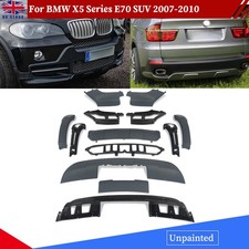Unpainted For BMW X5 E70 SUV 2007-2010 BodyKit M Sport Front & Rear Spoiler Lip