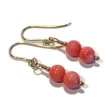 9ct Gold Pink Coral Drop
