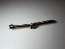 Vintage Bar Brooch Purple