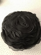 TWO X BHS MAISON FLOWER CUSHIONS BLACK/IVORY BEIGE