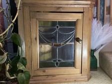 Pine Corner Wall Cupboard Glass Door Bathroom/Kitchen COLLECTION ONLY