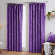 Crushed Velvet Curtains Pair