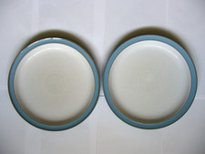 DENBY COLONIAL BLUE 2 X DINNER PLATES SECOND QUALITY USED CONDITION U
