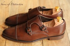 Russell & Bromley Brown Leather Double Monk Buckle Shoes UK 7.5 US 8.5 EU 41.5