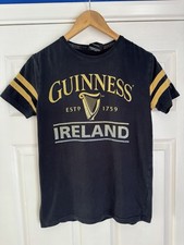 Guinness Ireland Graphic Men's Black Gold Logo T-Shirt Tee Beer Size Small