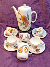 Royal Worcester Evesham Gold - 11 pce Coffee Set ~ Pot, 4x Cup & Saucer Jug Bowl