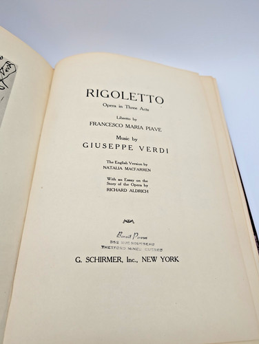 Verdi rigoletto vocal score - rigoletto,