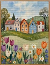 Tulip cottages printed - cottages,