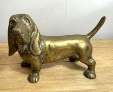 Vintage Heavy 2.4kg Solid Brass Basset Hound Dog Paperweight Figurine Large