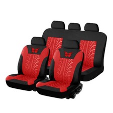 9pcs Car Seat Covers Protectors Washable Full Set Interior Accessories Red/Black