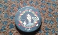 TMG Annie Duke Poker Professional $100 Full Ceramic Poker Chip - Hot Collector's
