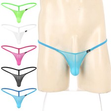 UK Mens Mesh See Through Bulge Pouch G-string Micro Bikini Thong Underwear Brief