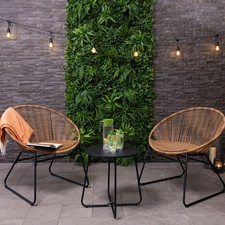 Charles Bentley Zanzibar Tea for Two Bistro Set Natural Cafe 2 Chairs and Table