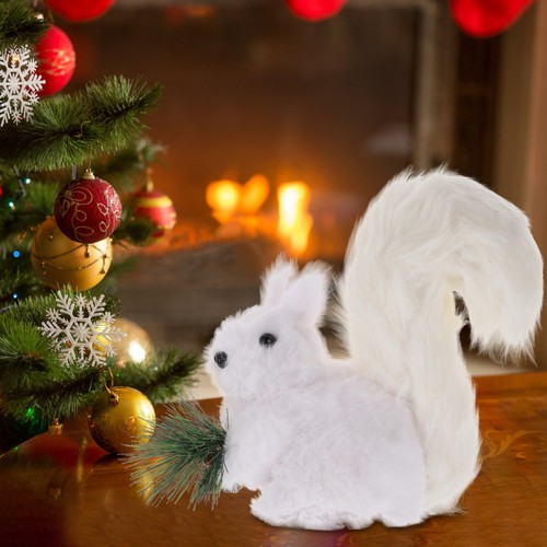 White plush wooden - wooden, squirrel