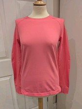 SWEATY BETTY PINK ATHLETE SEAMLESS WORKOUT LONG SLEEVE TOP MEDIUM BNWT RRP £55