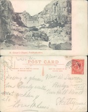 St Govan's Chapel unidentified location Harvey Barton Son Ltd 1910 postmark