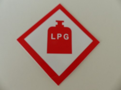 Lpg warning sticker gas - lpg,