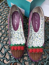 OTTO ET MOI Purple Leather  Heeled Court Shoes Napa Ciruela UK Size 5.5C Worn 1x