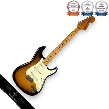 Fender 1975 Stratocaster Sunburst Maple Electric Guitar with Case and Bars