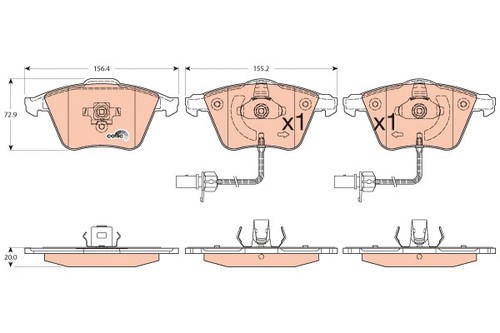 Front brake pad set disc - pad,