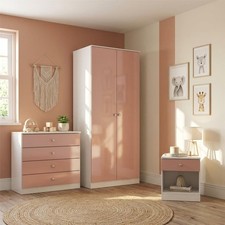 Denver White Pink Gloss 2 Door
