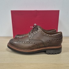 Grenson Archie Brown Leather Chunky Commando Sole Derby Oxford Shoes Size 8.5