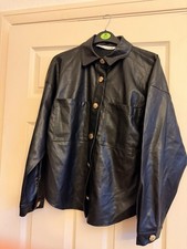 Zara Black Faux Leather Shirt