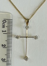 9ct Gold CZ Cross Pendant /