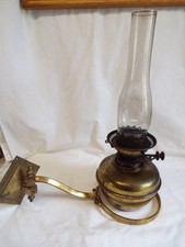 Old wall mounted oil lamp with Hinks No.2 duplex burner