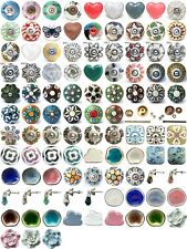 Shabby chic cupboard door knobs handles drawer pulls. Vintage ceramic knobs.
