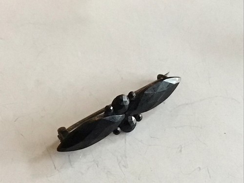 Victorian french jet brooch - jet, brooch~