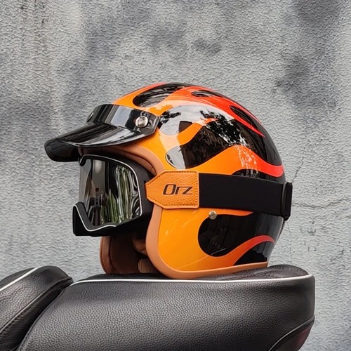 Retro open face motorcycle - face,