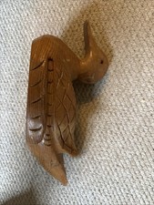 Antique Hand Carved Wooden Duck With Glass Eyes