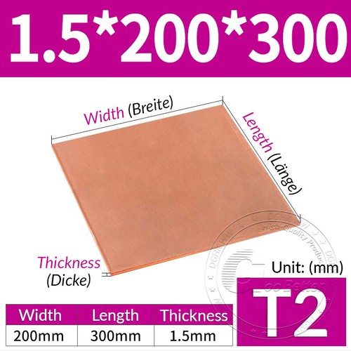 Pure copper plate - t2,
