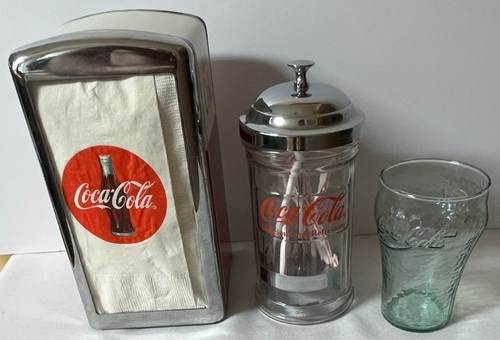 Retro coca cola napkin straw - retro,