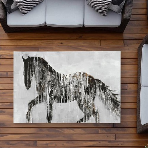 3x5 horse brown - brown, silhouette